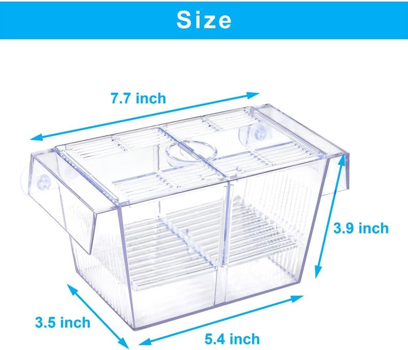 DATOO Fish Breeding Box Aquarium Holding Tank Transparent Fish Isolation Box Acclimation Hatchery Incubator Breeder for Betta Shrimp Clownfish Guppy - Image 2